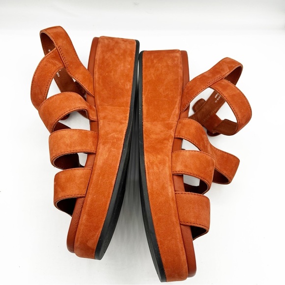 Camper Misia Suede Leather Strappy Plaform Sandal Burnt Orange Size 41/ 11 - Picture 6 of 10